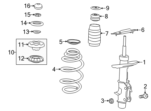 2011 Chevrolet Camaro Struts & Components - Front Retainer Diagram for 13502407