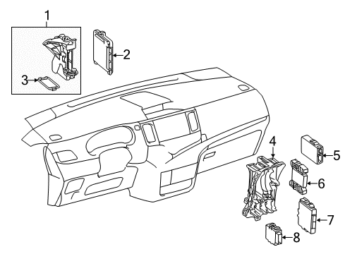 2015 Toyota Sienna Electrical Components Cover Diagram for 82672-08110