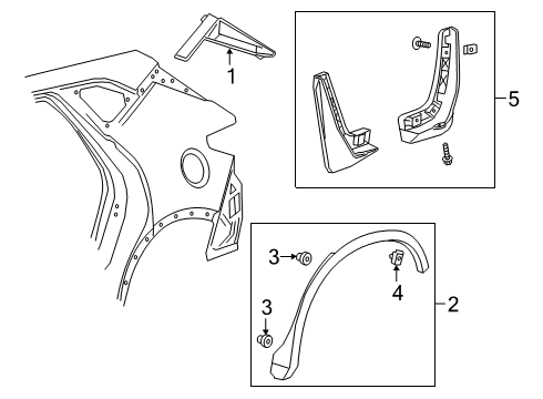 2021 Chevrolet Blazer Exterior Trim - Quarter Panel Wheel Opening Molding Diagram for 84818313