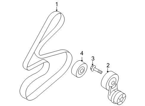 2010 Kia Optima Belts & Pulleys Bolt Diagram for 11404-10956-K