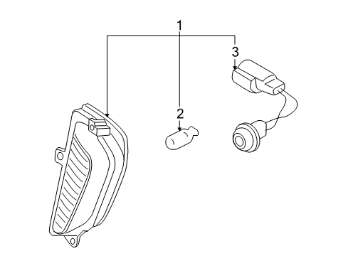 2006 Kia Amanti Bulbs Back Up Lamp Assembly, LH Diagram for 924013F100