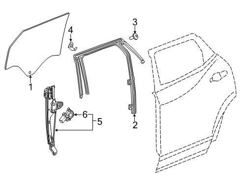 2020 Chevrolet Blazer Rear Door Run Weatherstrip Diagram for 84896098