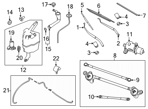 2021 Nissan Rogue Sport Wiper & Washer Components Link Assy-Connecting, No 1 Diagram for 28841-4BG0A