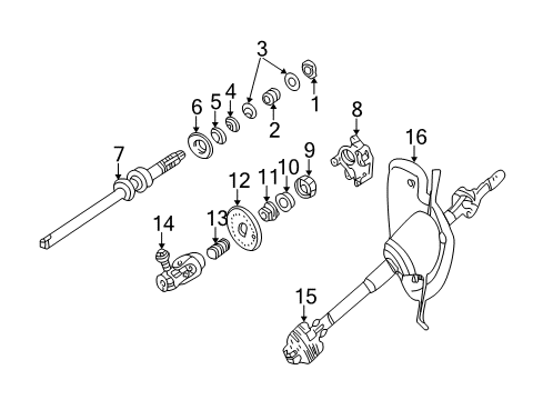 2003 Ford Mustang Shaft & Internal Components Lower Boot Diagram for F4ZZ-3C611-A