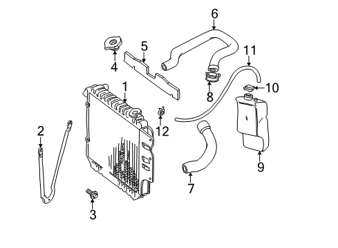 1997 Jeep Wrangler Radiator & Components Bottle-COOLANT Recovery Diagram for 52028068AC