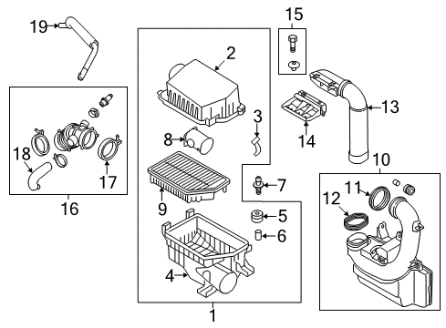 2016 Kia Forte Filters Tube-Branch Diagram for 28192-3X320