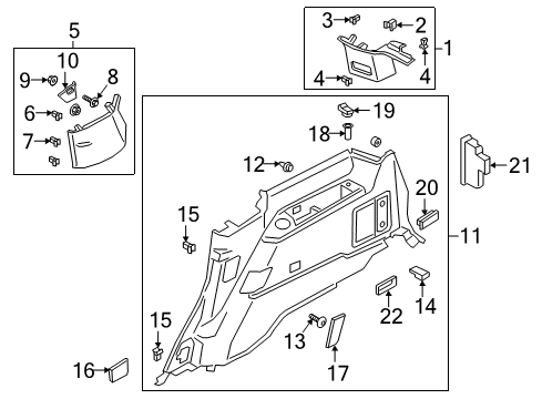 2018 Ford Expedition Power Seats Quarter Trim Panel Diagram for JL1Z-7831112-BB