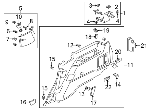 2018 Ford Expedition Power Seats Quarter Trim Panel Diagram for JL1Z-4031112-BD