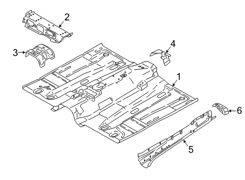 2018 Ford Focus Pillars, Rocker & Floor - Floor & Rails Floor Side Rail Diagram for G1FZ-5810062-A