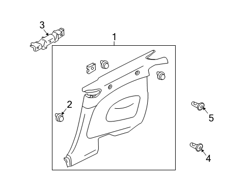 2015 Infiniti Q60 Interior Trim - Quarter Panels FINSHR Re Sid L Diagram for 76901-1NJ0A