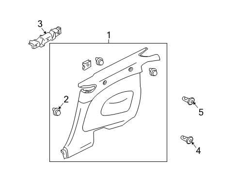 2015 Infiniti Q60 Interior Trim - Quarter Panels FINSHR Re Sid L Diagram for 76901-JJ70B