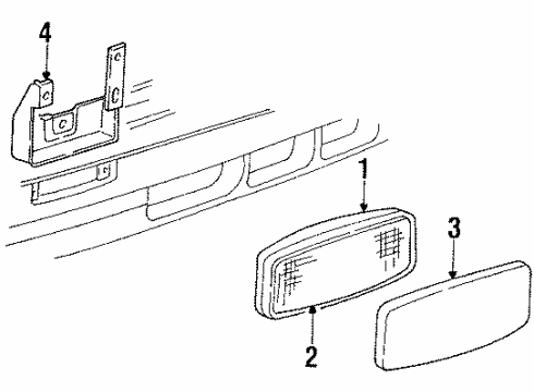 1991 Dodge Shadow Fog Lamps Front Bumper Fog Lamp Diagram for 5263607