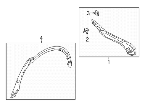2022 Acura MDX Exterior Trim - Quarter Panel Assembly Passenger Side, Rear Diagram for 74300-TYA-A00