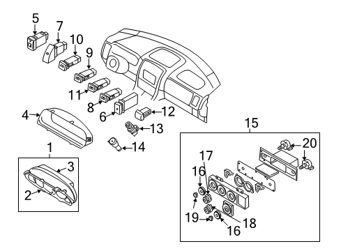 2002 Kia Sedona Switches Switch-Combination Diagram for 0K54C66120B