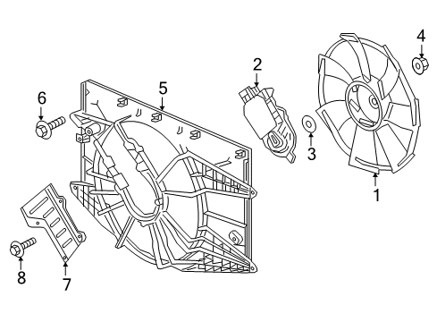 2019 Honda Civic Cooling System, Radiator, Water Pump, Cooling Fan Heat Protector, Fa Diagram for 19019-5AA-A01