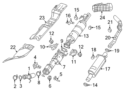 2021 Ram 2500 Exhaust Components Clamp-Turbo Diagram for 68408739AB