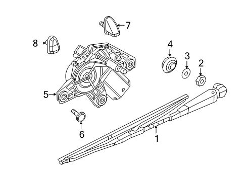 2018 Ram ProMaster City Rear Wiper Components Washer-Wave Diagram for 6106416AA