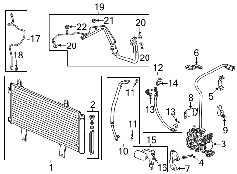 2019 Honda Accord A/C Condenser, Compressor & Lines STATOR SET Diagram for 38924-6B2-A01