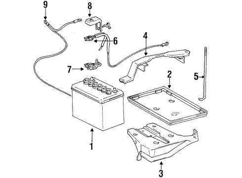 2001 Chevrolet Prizm Battery Terminal, Battery Positive Cable Diagram for 94847797