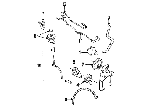 1985 Nissan Maxima Power Steering Pump & Cooler Lines Pump Assy-Power Steering Diagram for 49110-15E01