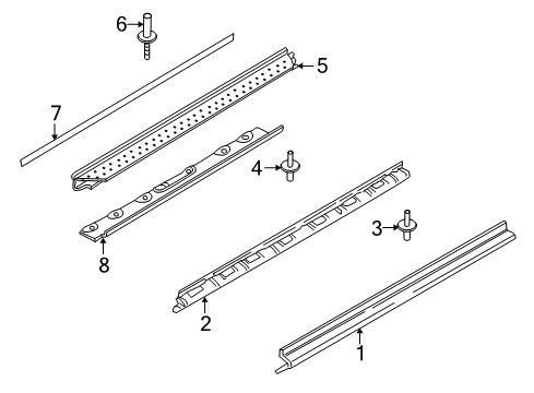 2010 BMW X5 Exterior Trim - Pillars, Rocker & Floor Support Piece, Sill, Left Diagram for 51777207195