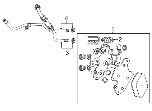 2017 Chevrolet SS Oil Cooler Oil Outlet Tube Diagram for 92291224