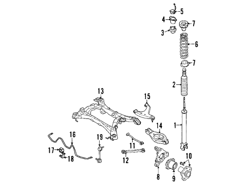 2005 Infiniti Q45 Rear Suspension Components, Lower Control Arm, Upper Control Arm, Stabilizer Bar BUSHING STABLZR Diagram for 54613-AR018