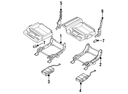 1996 Cadillac Fleetwood Power Seats Switch Asm, Passenger Seat Adjuster Diagram for 10178760