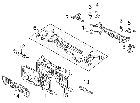 2007 Lexus GS450h Cowl Panel Sub-Assy, Dash Diagram for 55101-30B10