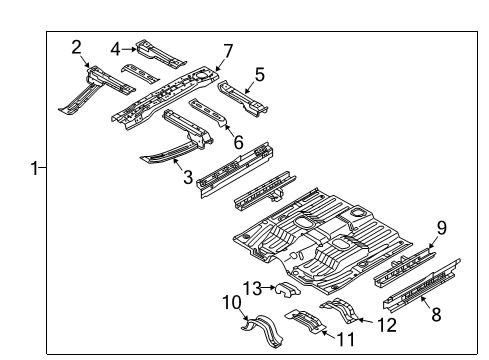 2015 Kia Soul EV Floor Member Assembly-Front Floor Diagram for 65210E4000