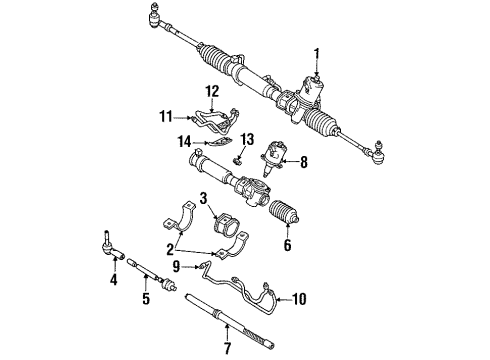 1996 Mitsubishi 3000GT Steering Column & Wheel, Steering Gear & Linkage Rod Steering Diagram for MR131830
