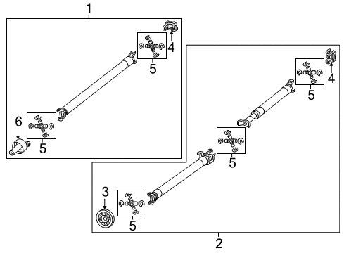 2018 Ram 2500 Drive Shaft - Rear Drive Shaft Flange Diagram for 68206269AA