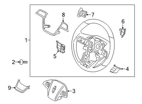 2019 Lincoln Nautilus Steering Column & Wheel, Steering Gear & Linkage Trim Bezel Diagram for KA1Z-3D758-AB