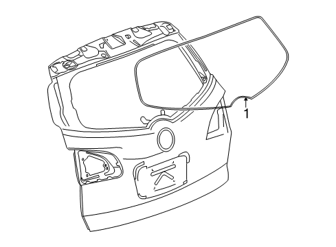 2017 Buick Enclave Lift Gate - Glass & Hardware Lift Gate Glass Diagram for 23444251