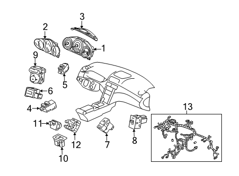 2005 Acura RL Stability Control Switch Assembly Diagram for 35190-SJA-306