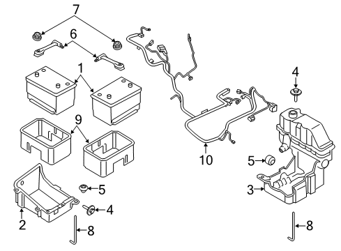 2018 Ford F-250 Super Duty Battery Positive Cable Diagram for HC3Z-14300-A