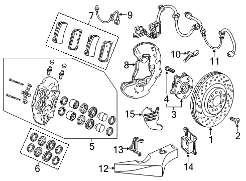 2018 Honda Civic Front Brakes Caliper Sub-Assembly, Left Front Diagram for 45019-T2F-000