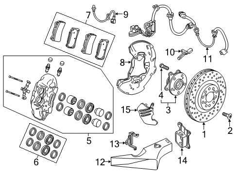 2017 Honda Civic Front Brakes Stay, Air Duct In. L Diagram for 45265-TGH-A00