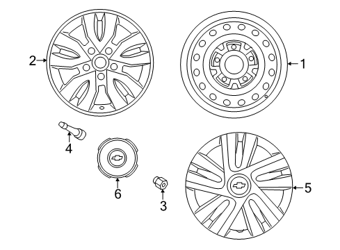 2015 Chevrolet City Express Wheels Wheel, Steel Diagram for 19317373