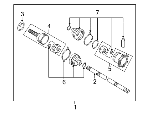 2015 Nissan GT-R Drive Axles - Rear Joint Assy-Outer Diagram for 39211-80B0A