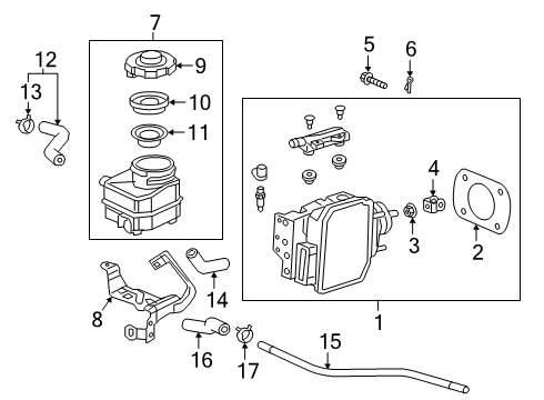 2020 Honda Insight Hydraulic System Set, Reservoir Union Diagram for 46681-T6C-305
