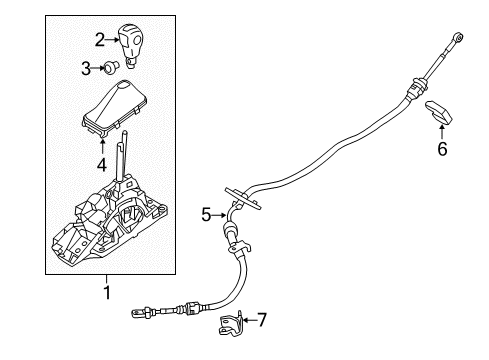 2013 Ford Edge Gear Shift Control - AT Shift Control Cable Diagram for CT4Z-7E395-C