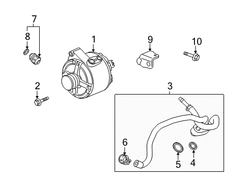 2004 Cadillac XLR Alternator Brace-Generator Rear Diagram for 12576390