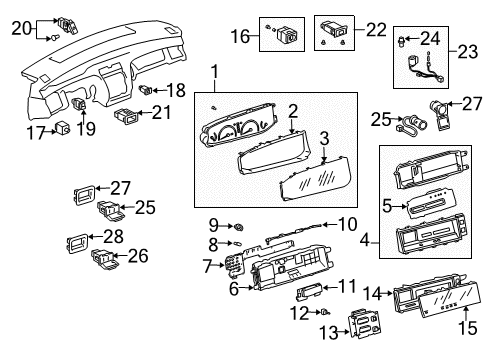 2004 Toyota Avalon Switches Headlamp Switch Diagram for 84140-07090