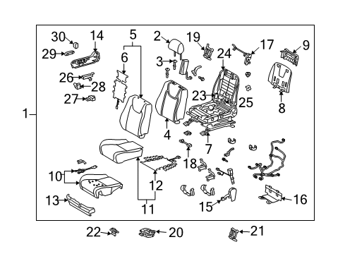 2012 Lexus RX350 Heated Seats Computer & Switch Assy, Position Control Diagram for 84070-0E020