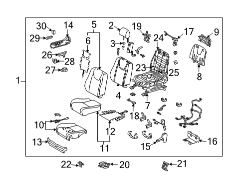 2012 Lexus RX350 Heated Seats Cover Sub-Assy, Front Seat Back Board Diagram for 71707-0E010-A1