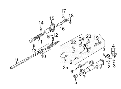 2003 GMC Sierra 2500 Lower Steering Column Steering Shaft Assembly Diagram for 26082130