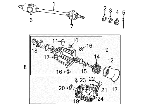 2007 Chrysler Pacifica Axle & Differential - Rear Seal-Output Shaft Diagram for 5134906AA