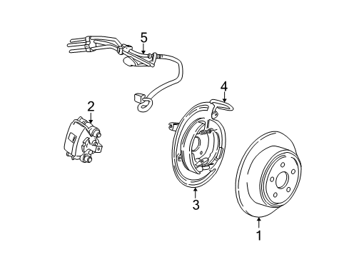 2000 Ford Explorer Rear Brakes Caliper Diagram for F57Z-2553-AD