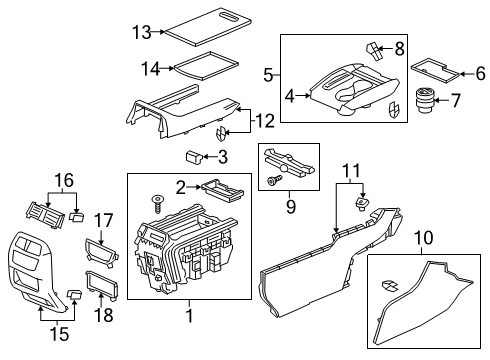 2021 Honda Passport Center Console SHUTTER ASSY., CONSOLE *NH1141L* (LINE HONEYCOMB BLACK) Diagram for 83408-TG7-A02ZF